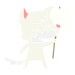 friendly flat color style cartoon fox