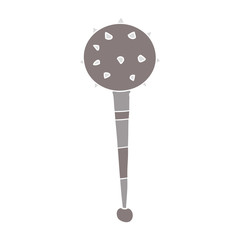 flat color style cartoon medieval mace