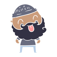 man with beard sticking out tongue