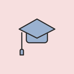 Web icon. Student cap. Element of color education for mobile concept and web apps illustration. Thin line icon for website design and development, app development