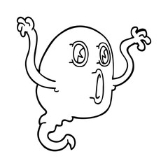 line drawing cartoon ghost