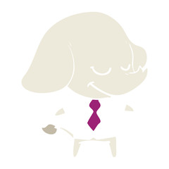 flat color style cartoon smiling elephant manager