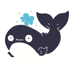 cartoon doodle whale