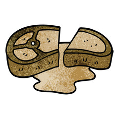 cartoon doodle well cooked meat