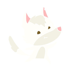 friendly flat color style cartoon wolf
