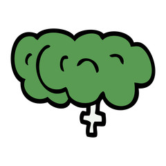 cartoon doodle zombie brain