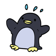 cartoon doodle christmas penguin