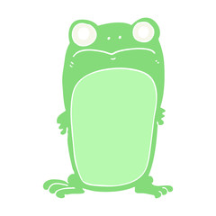flat color style cartoon staring frog
