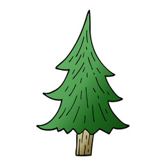 cartoon doodle pine trees