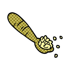 cartoon doodle spoon of mash potato