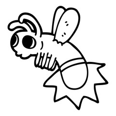 line drawing cartoon lightning bug