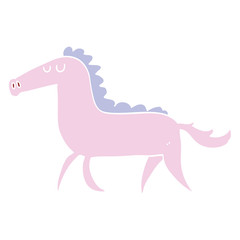 flat color style cartoon horse