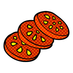 cartoon doodle sliced tomato
