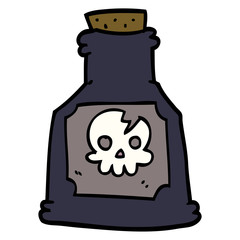 cartoon doodle poison in a bottle
