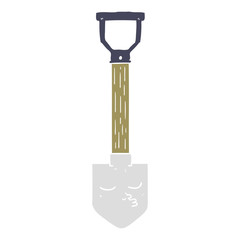 flat color style cartoon shovel