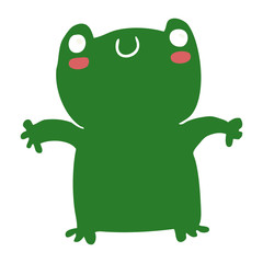 flat color style cartoon frog