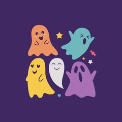 Halloween ghost characters
