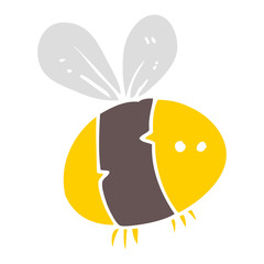 flat color illustration of a cartoon bee