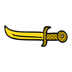 Obraz premium cartoon doodle golden dagger
