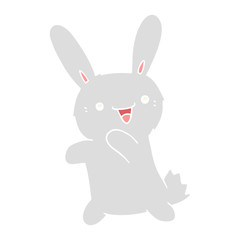 Fototapeta na wymiar flat color style cartoon rabbit