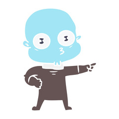 flat color style cartoon weird bald spaceman