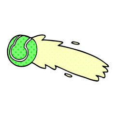 cartoon doodle flying tennis ball