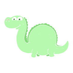 flat color illustration of a cartoon dinosaur