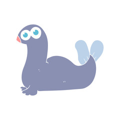 flat color illustration of a cartoon seal