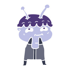 friendly flat color style cartoon spaceman