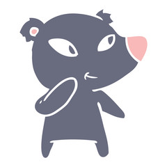 cute flat color style cartoon bear