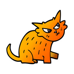 cartoon doodle ginger cat