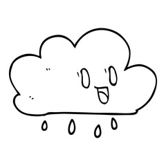 line drawing cartoon expressive weather cloud