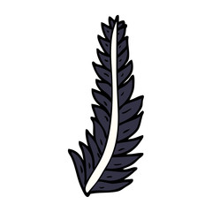 Fototapeta premium cartoon doodle black feather