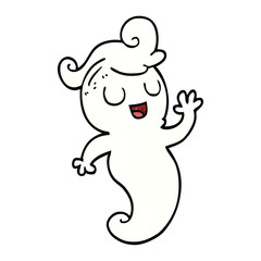 cartoon doodle ghost