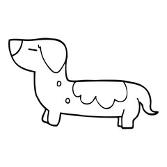 line drawing cartoon dog
