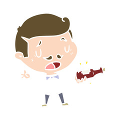 flat color style cartoon wine expert explaining