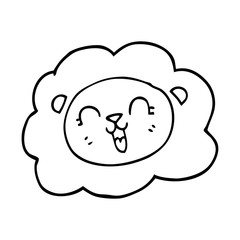line drawing cartoon lion