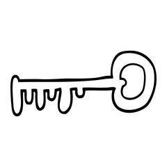 line drawing cartoon metal key