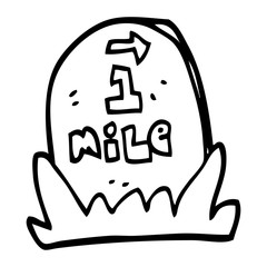 line drawing cartoon mile marker