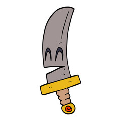 cartoon doodle happy magical sword