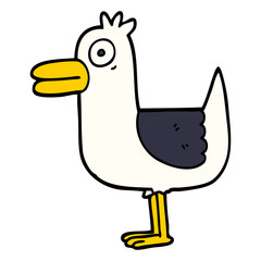 cartoon doodle sea gull