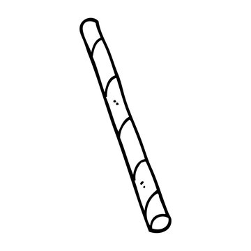 line drawing cartoon striped straw