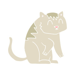 flat color illustration of a cartoon cat