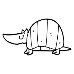 line drawing cartoon armadillo