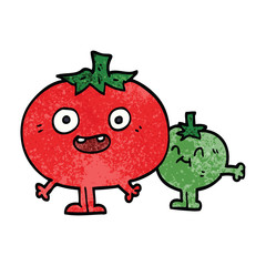 cartoon doodle happy tomatoes