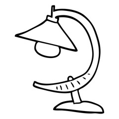 line drawing cartoon funky lamp