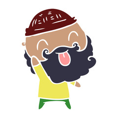 man with beard sticking out tongue