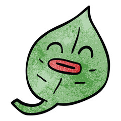 cartoon doodle leaf