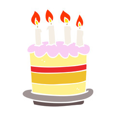 cartoon doodle birthday cake