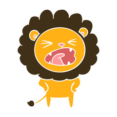 flat color style cartoon lion